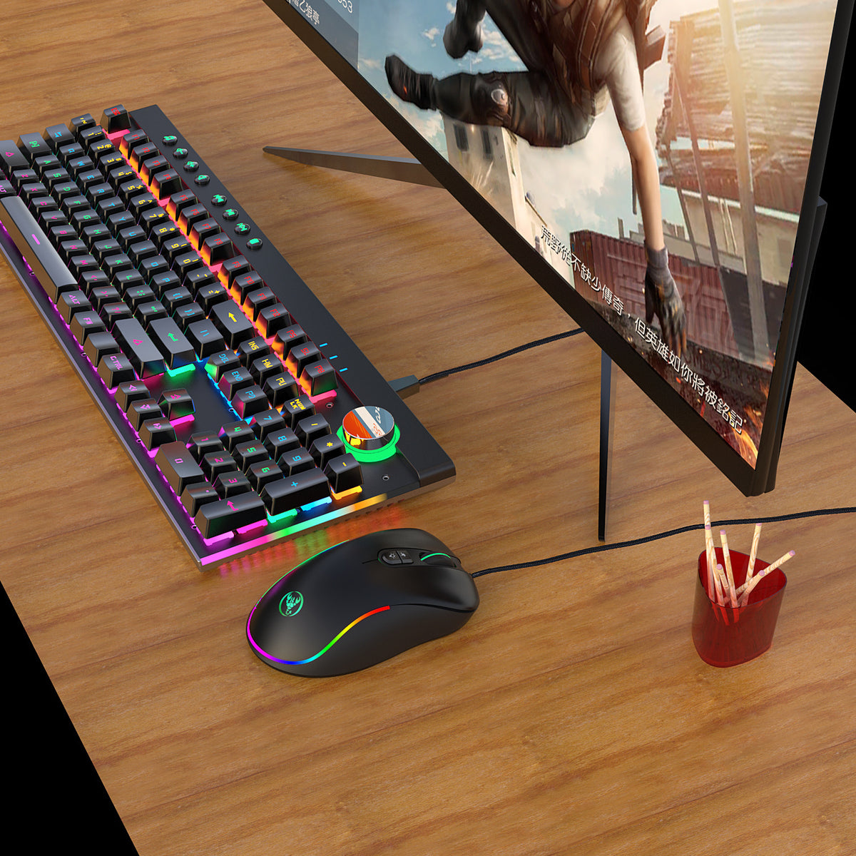 RGB backlit gaming keyboard and mouse set