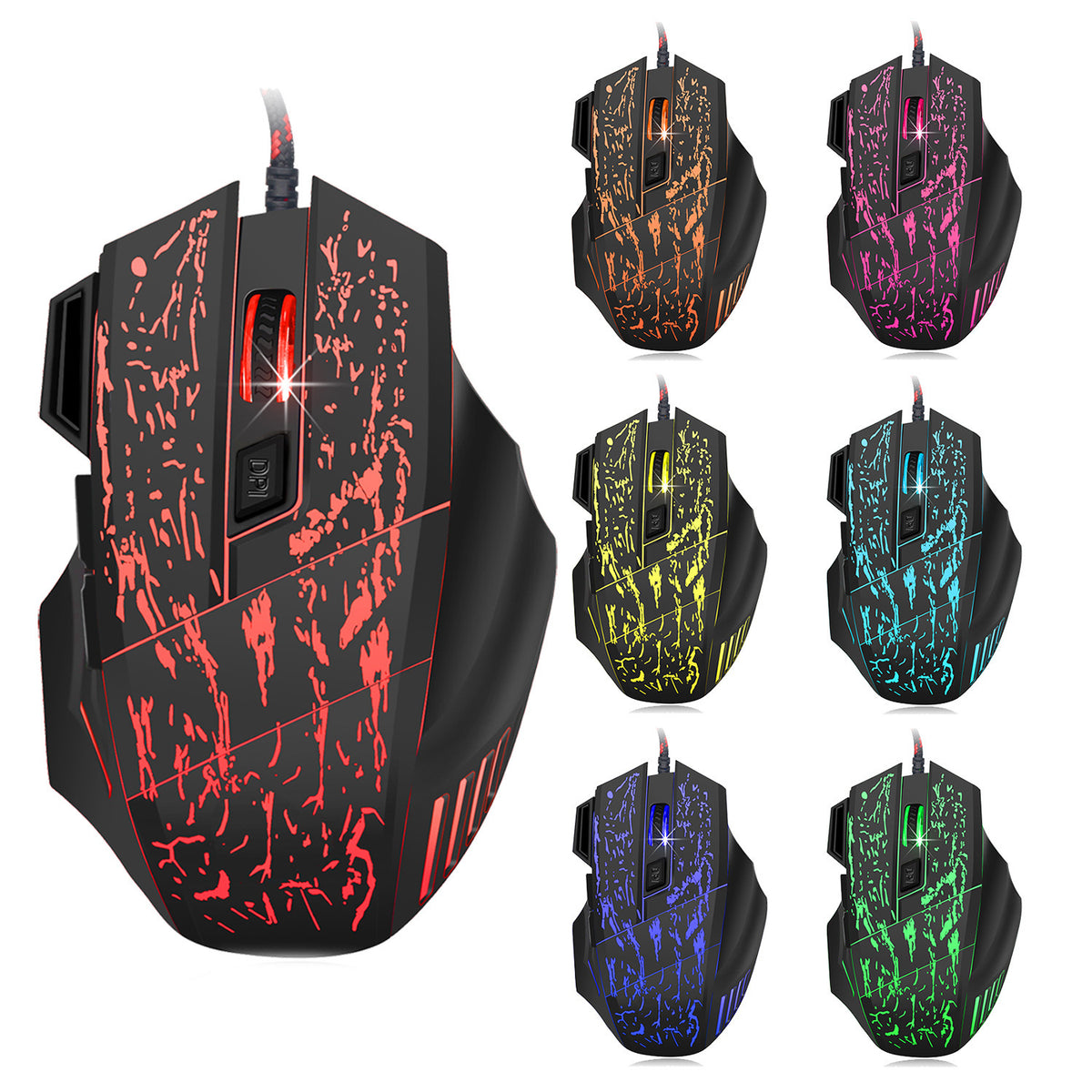 colorful luminous gaming mouse