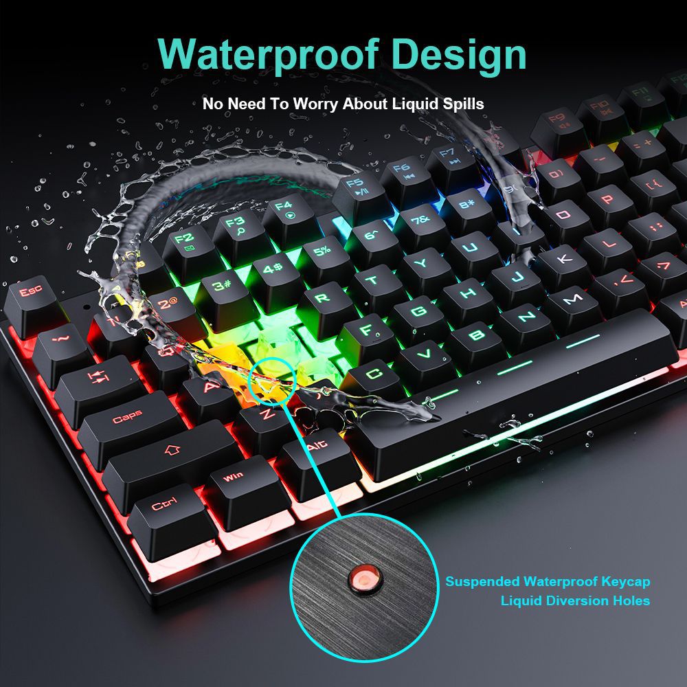 floating keycap gaming keyboard and mouse set