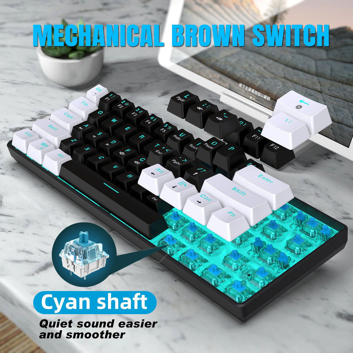 61 key mechanical keyboard with backlight