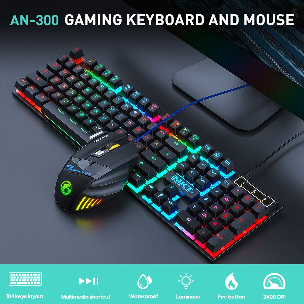floating keycap gaming keyboard and mouse set