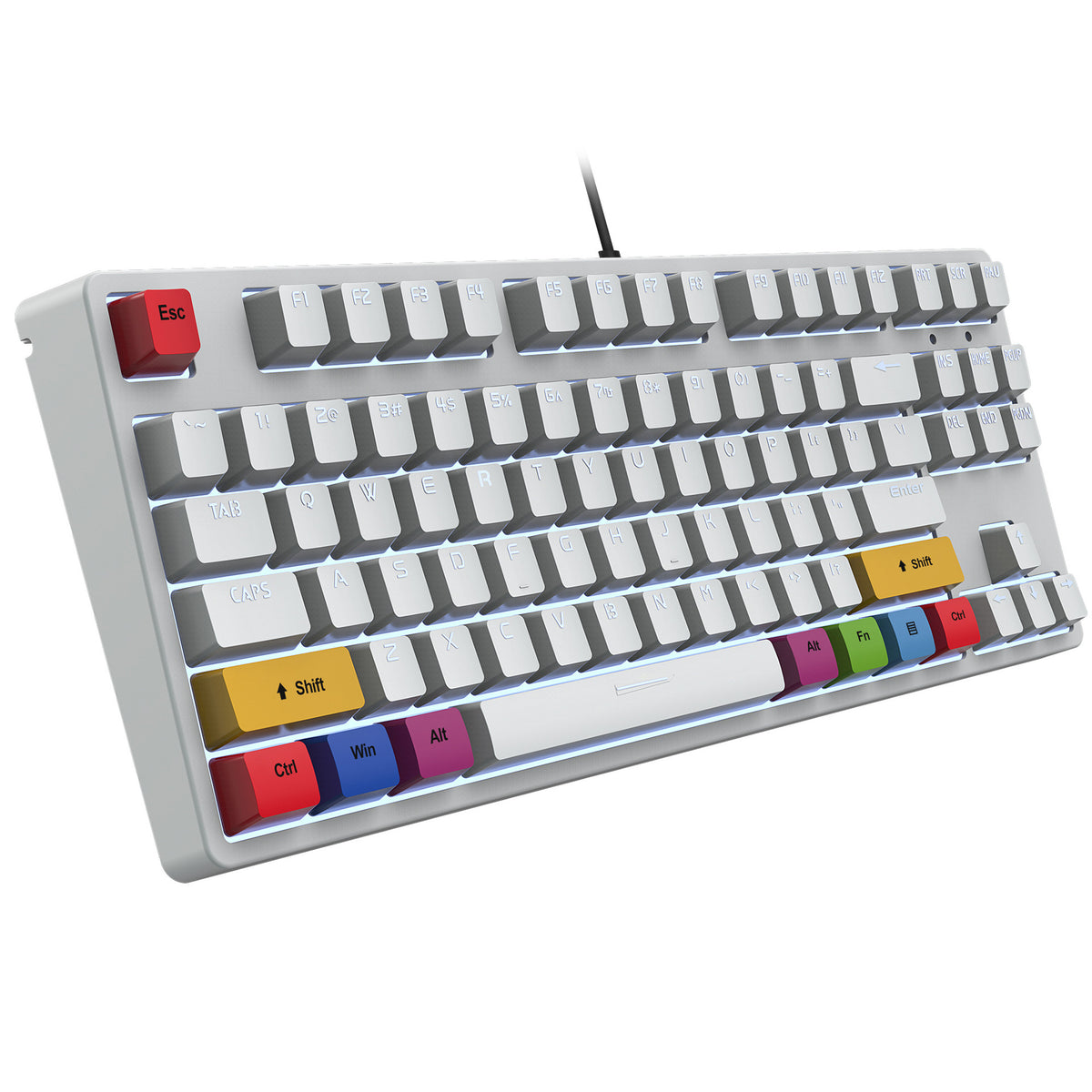 wired mechanical gaming keyboard with red axis