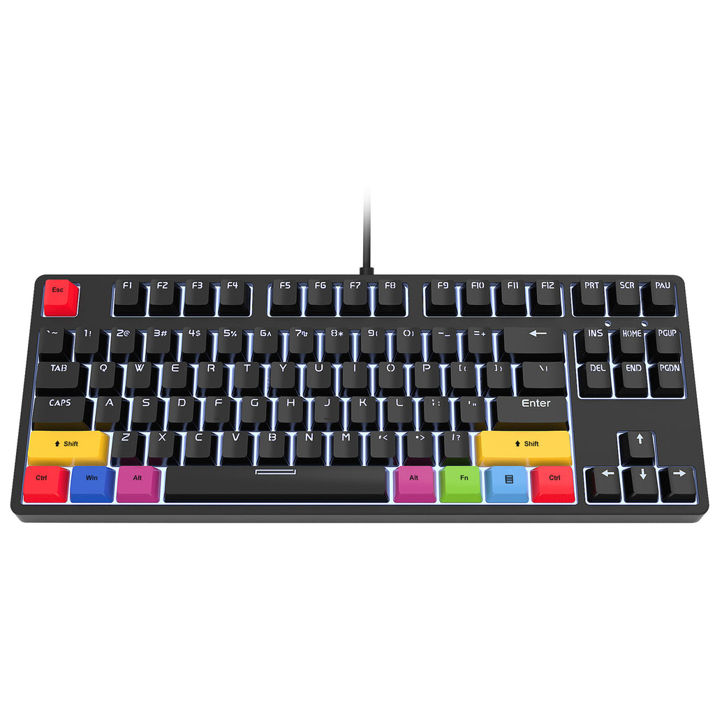 wired mechanical gaming keyboard with red axis